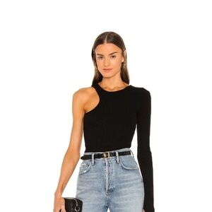 AGOLDE Bea Cutaway Bodysuit  One-Shoulder Women Top